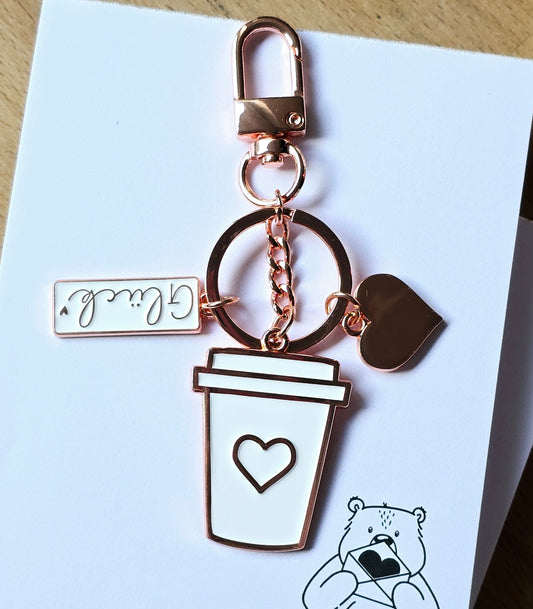 Schlüsselanhänger Coffee Love rosegold