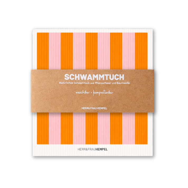 Schwammtuch HERR&FRAUHEMPEL Motiv AMORE – Waschbar & Kompostierbar | Nachhaltige Reinigung