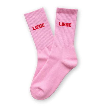 Socken HERR&FRAUHEMPEL Motiv: LIEBE rosa