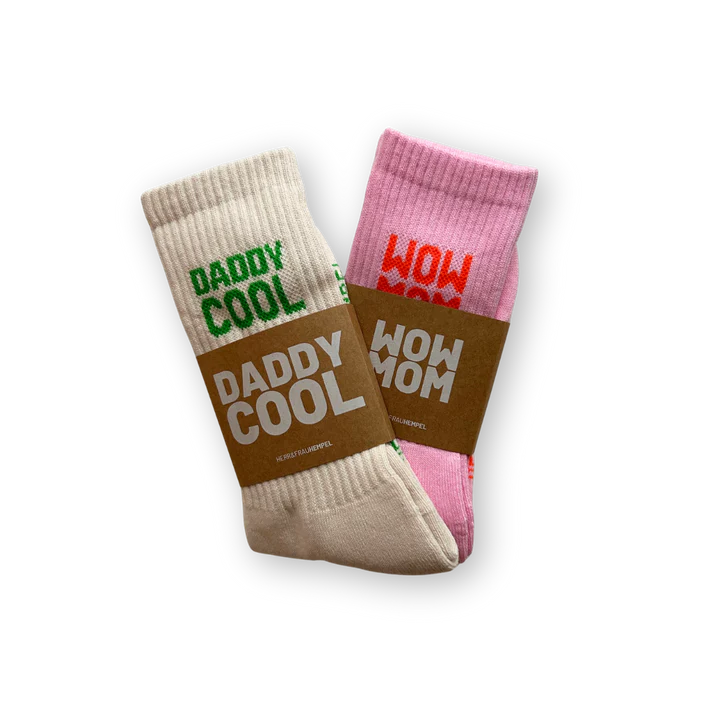 Socken HERR&FRAUHEMPEL Motiv: MOM rosa