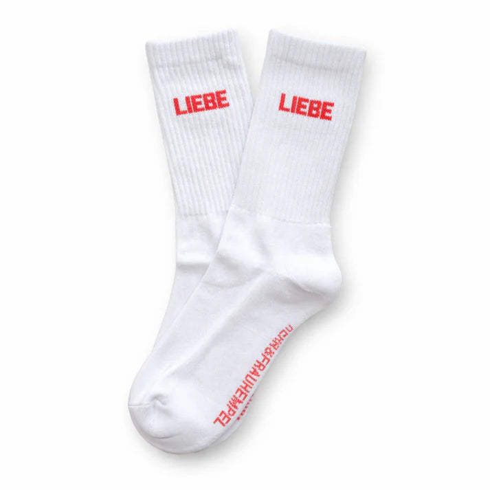 Socken HERR&FRAUHEMPEL Motiv: LIEBE weiss (2 Größen)
