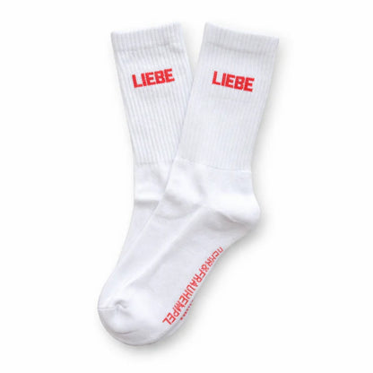Socken HERR&FRAUHEMPEL Motiv: LIEBE weiss (2 Größen)