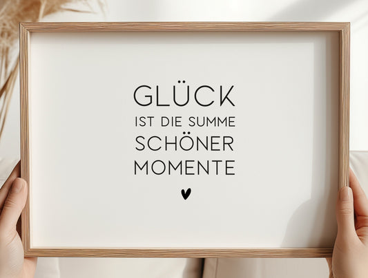Rub On "Glück ist die Summe schöner Momente" (2 Größen/2 Farben)