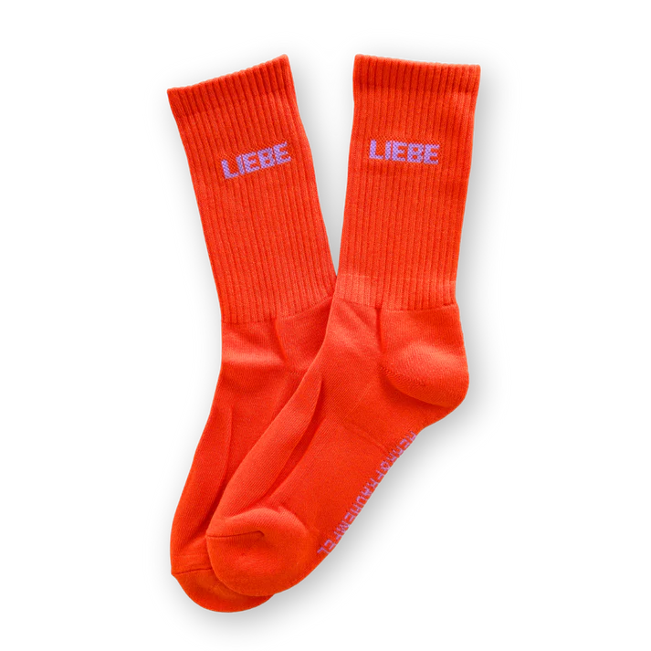Socken HERR&FRAUHEMPEL Motiv: LIEBE orange (2 Größen)