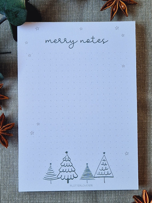 Notizblock "Merry Notes" / Weihnachten / Advent / Wichtelgeschenk / Nikolaus / Adventskalender/ A6 / 100 Blatt