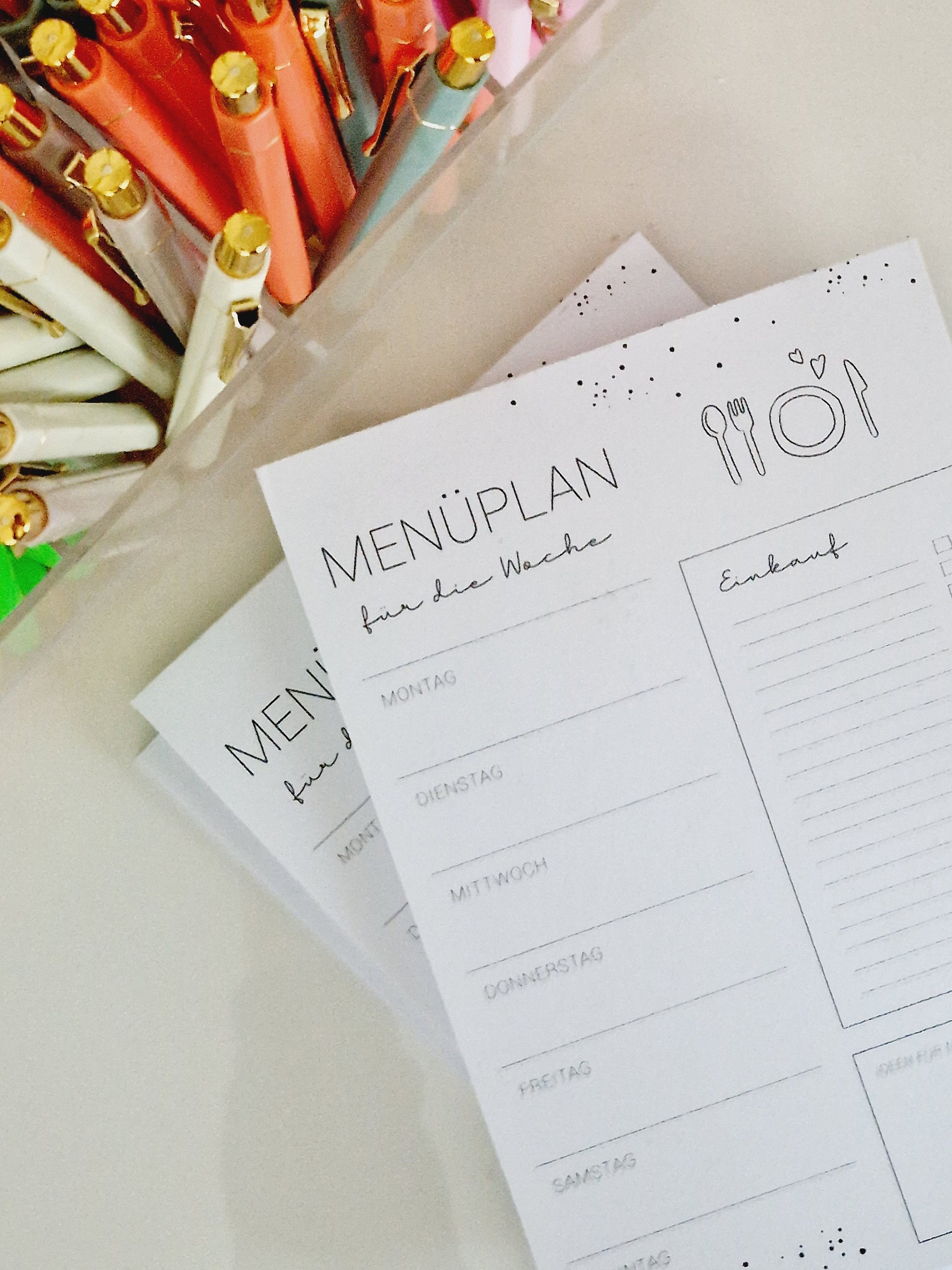 Menüplaner A5 für die ganze Woche / Wochenplaner / Familienplaner / Rezepte / Essensplaner