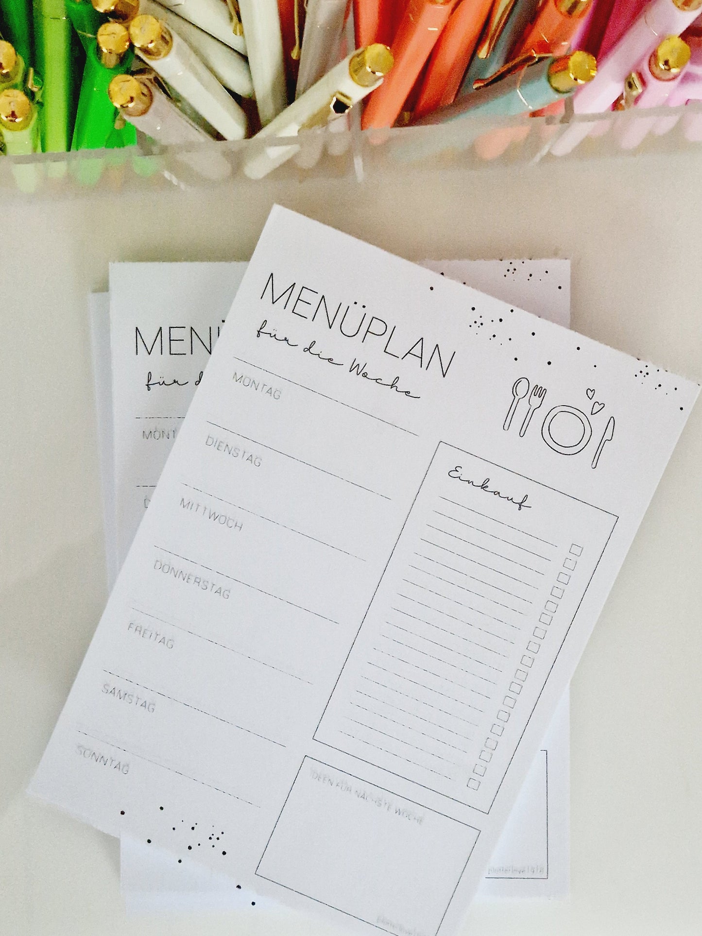Menüplaner A5 für die ganze Woche / Wochenplaner / Familienplaner / Rezepte / Essensplaner