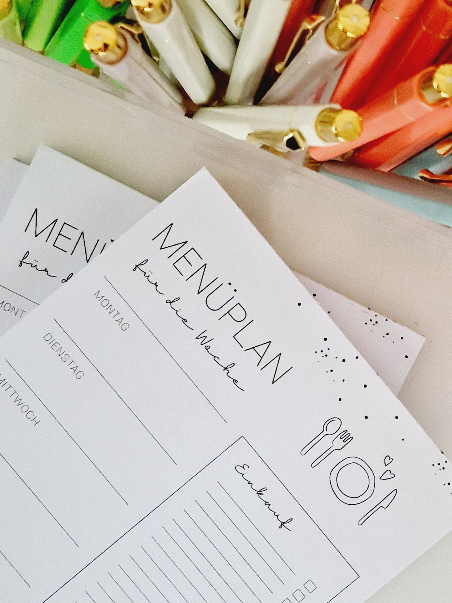 Menüplaner A5 für die ganze Woche / Wochenplaner / Familienplaner / Rezepte / Essensplaner