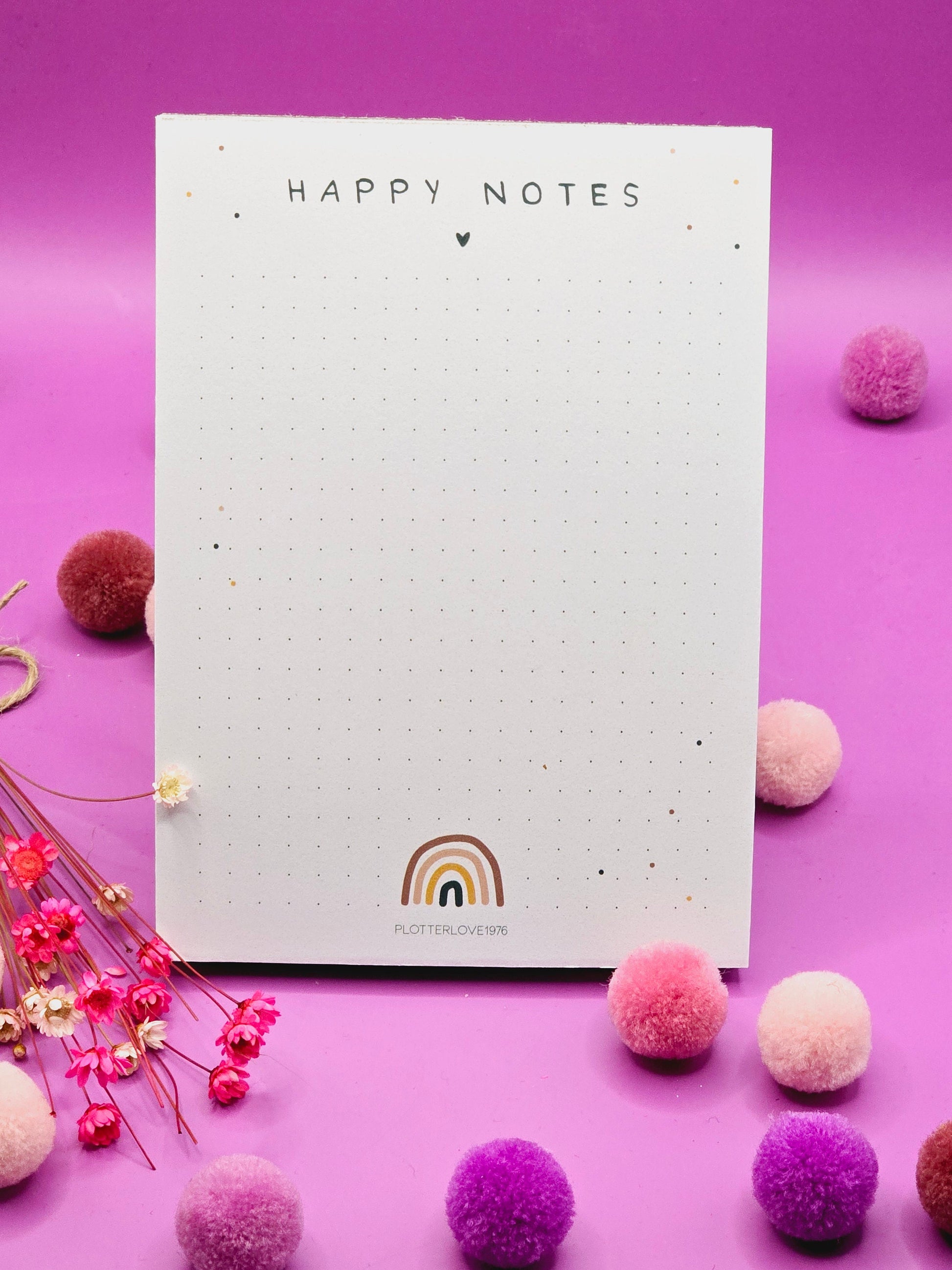 Notizblock Happy Notes / Regenbogen / DIN A6 / 50 Blatt / Mitbringsel / Kleinigkeit / Geschenk / Geburtstag / Regenbogen