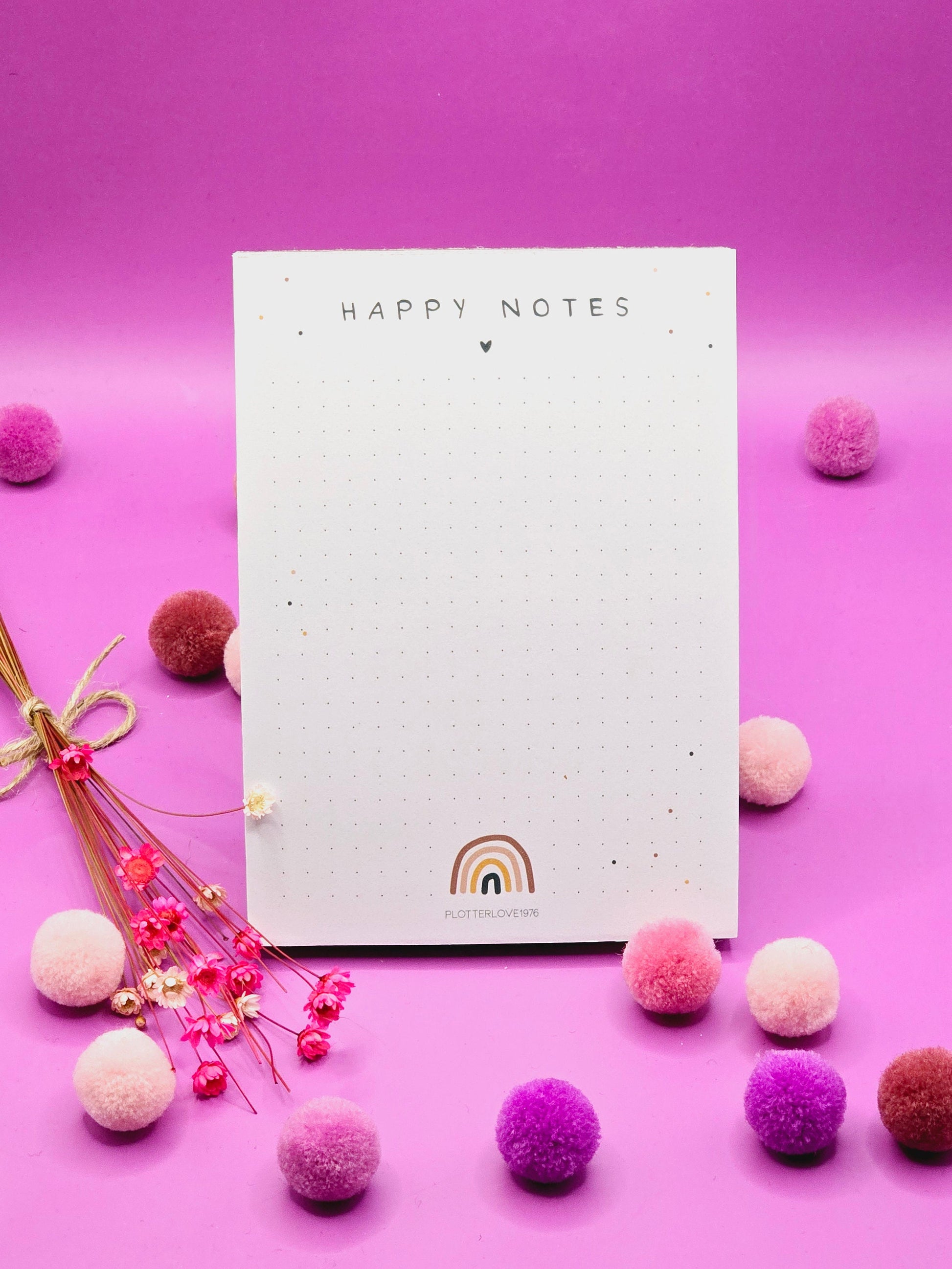Notizblock Happy Notes / Regenbogen / DIN A6 / 50 Blatt / Mitbringsel / Kleinigkeit / Geschenk / Geburtstag / Regenbogen