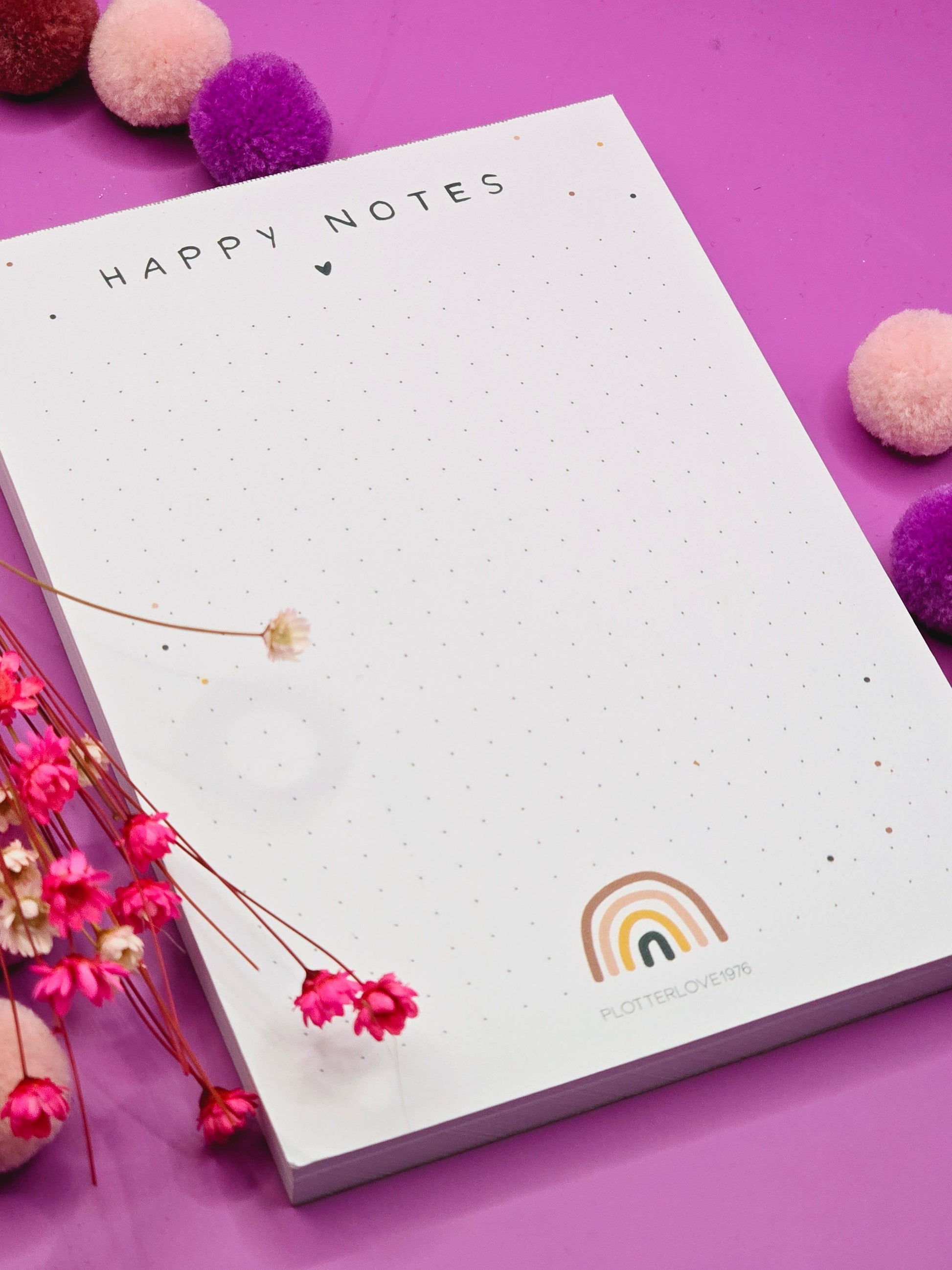 Notizblock Happy Notes / Regenbogen / DIN A6 / 50 Blatt / Mitbringsel / Kleinigkeit / Geschenk / Geburtstag / Regenbogen
