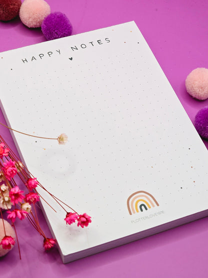 Notizblock Happy Notes / Regenbogen / DIN A6 / 50 Blatt / Mitbringsel / Kleinigkeit / Geschenk / Geburtstag / Regenbogen