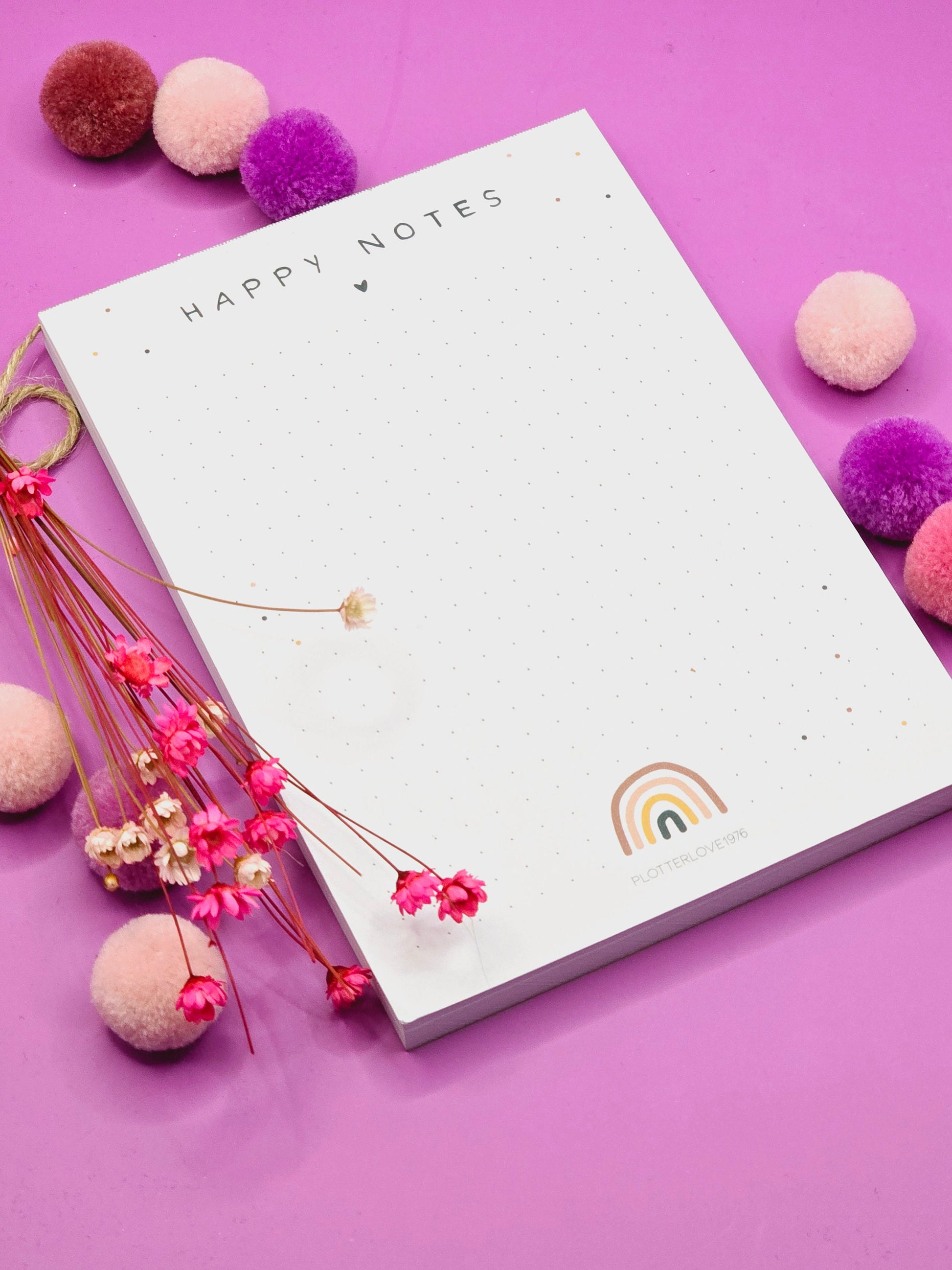 Notizblock Happy Notes / Regenbogen / DIN A6 / 50 Blatt / Mitbringsel / Kleinigkeit / Geschenk / Geburtstag / Regenbogen