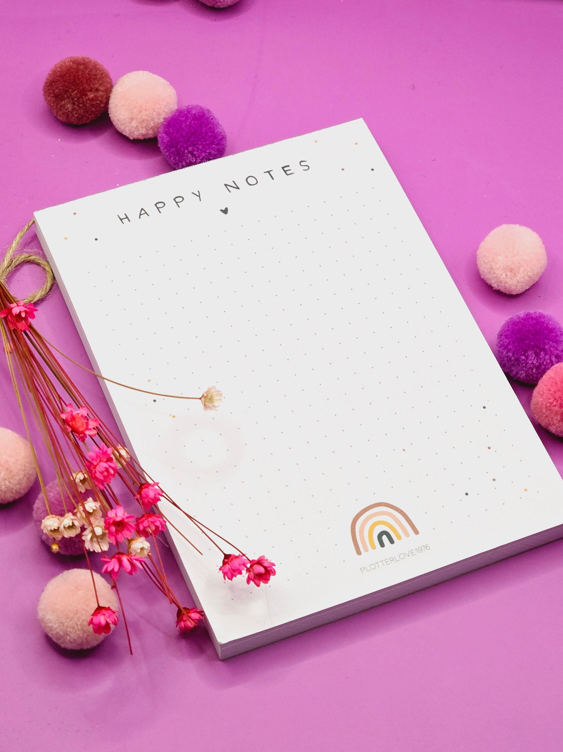 Notizblock Happy Notes / Regenbogen / DIN A6 / 50 Blatt / Mitbringsel / Kleinigkeit / Geschenk / Geburtstag / Regenbogen