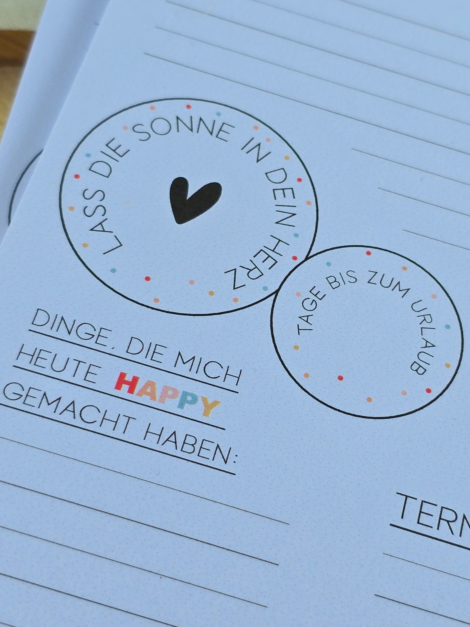 Notizblock Happy Mind / Wochenplaner / Familienplaner / TO DO / Selfcare / DIN A5 / 50 Blatt