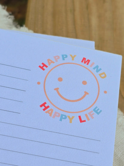 Notizblock Happy Mind / Wochenplaner / Familienplaner / TO DO / Selfcare / DIN A5 / 50 Blatt