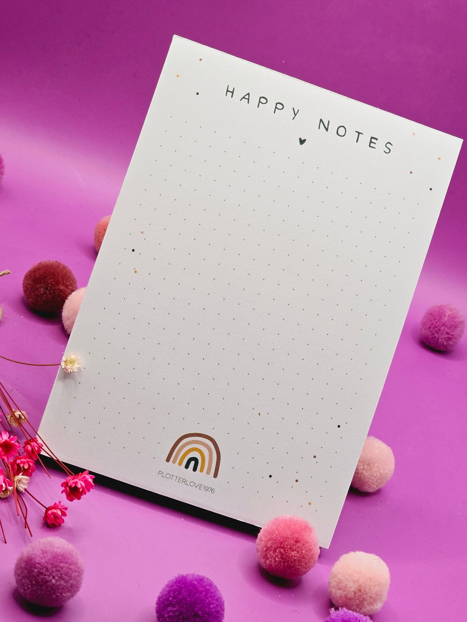 Notizblock Happy Notes / Regenbogen / DIN A6 / 50 Blatt / Mitbringsel / Kleinigkeit / Geschenk / Geburtstag / Regenbogen