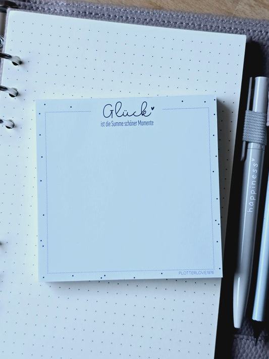 Notizblock Glück ist die Summe schöner Momente / 50 Blatt / Mitbringsel / Kleinigkeit / Geschenk
