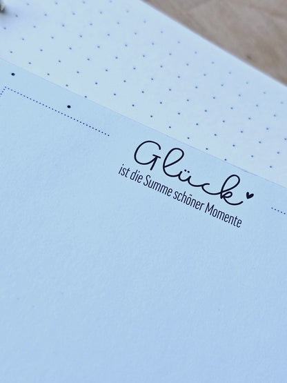 Notizblock Glück ist die Summe schöner Momente / 50 Blatt / Mitbringsel / Kleinigkeit / Geschenk