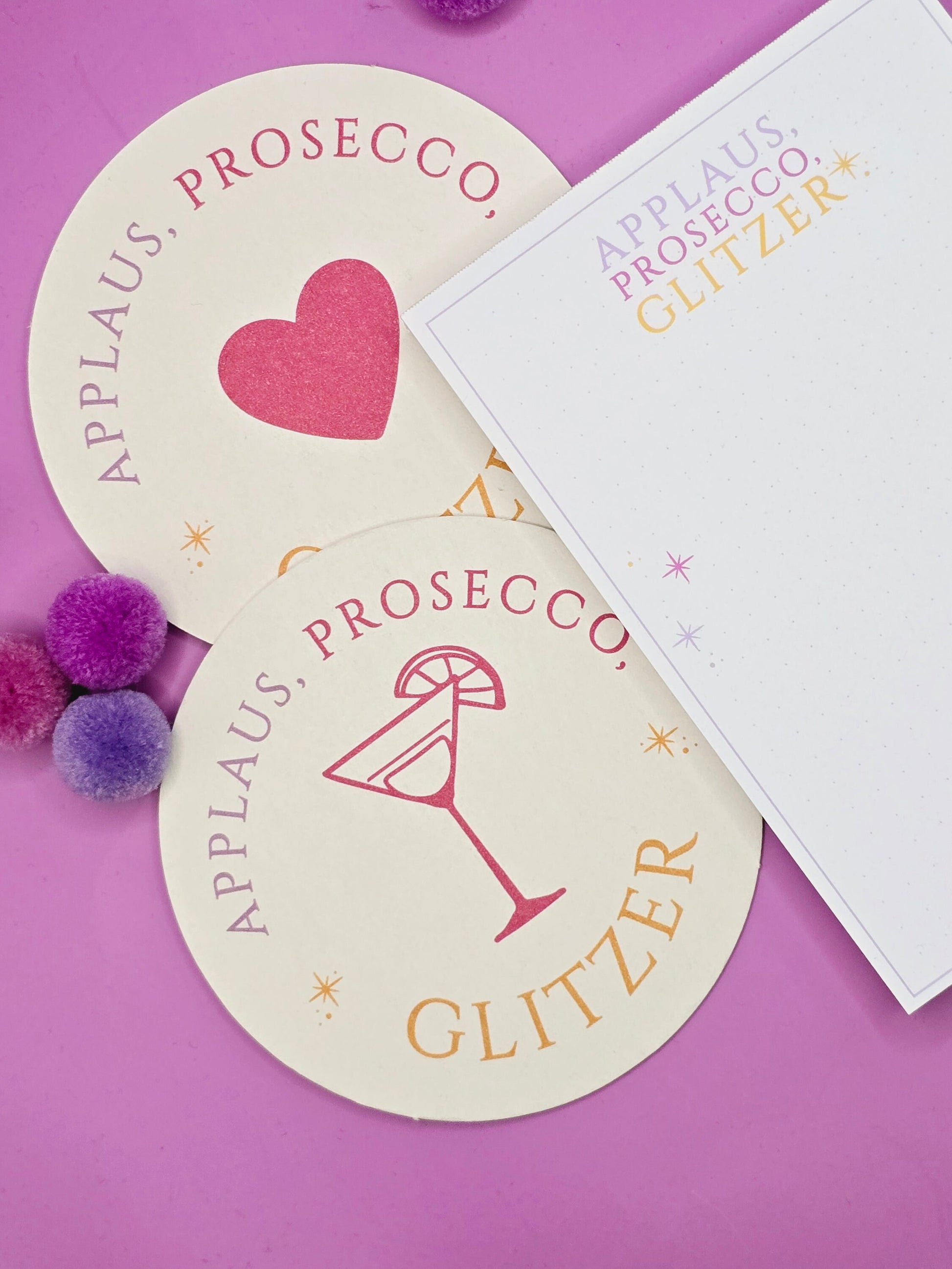 Bleistift Applaus, Prosecco, Glitzer/ gold / weiß / Kleinigkeit / Mitbringsel / Mäadelsabend / Junggeselinnenabschied/ Stift mit Spruch