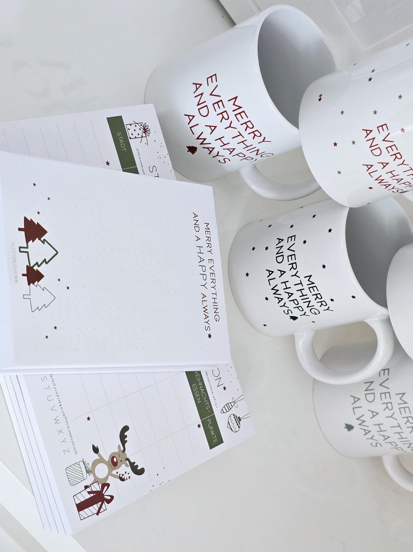 Notizblock "Merry everything and a happy always" / Weihnachten / Advent / Wichtelgeschenk / Nikolaus / Adventskalender/ A6 / 100 Blatt