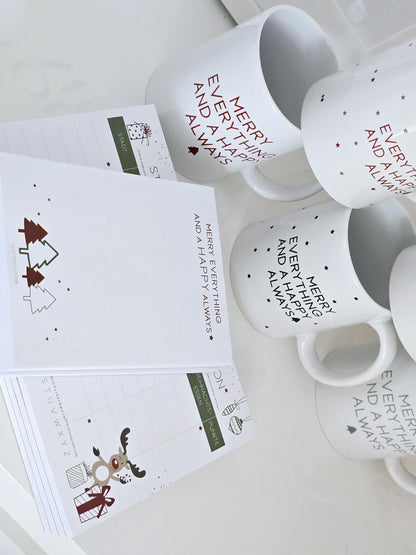 Notizblock "Merry everything and a happy always" / Weihnachten / Advent / Wichtelgeschenk / Nikolaus / Adventskalender/ A6 / 100 Blatt
