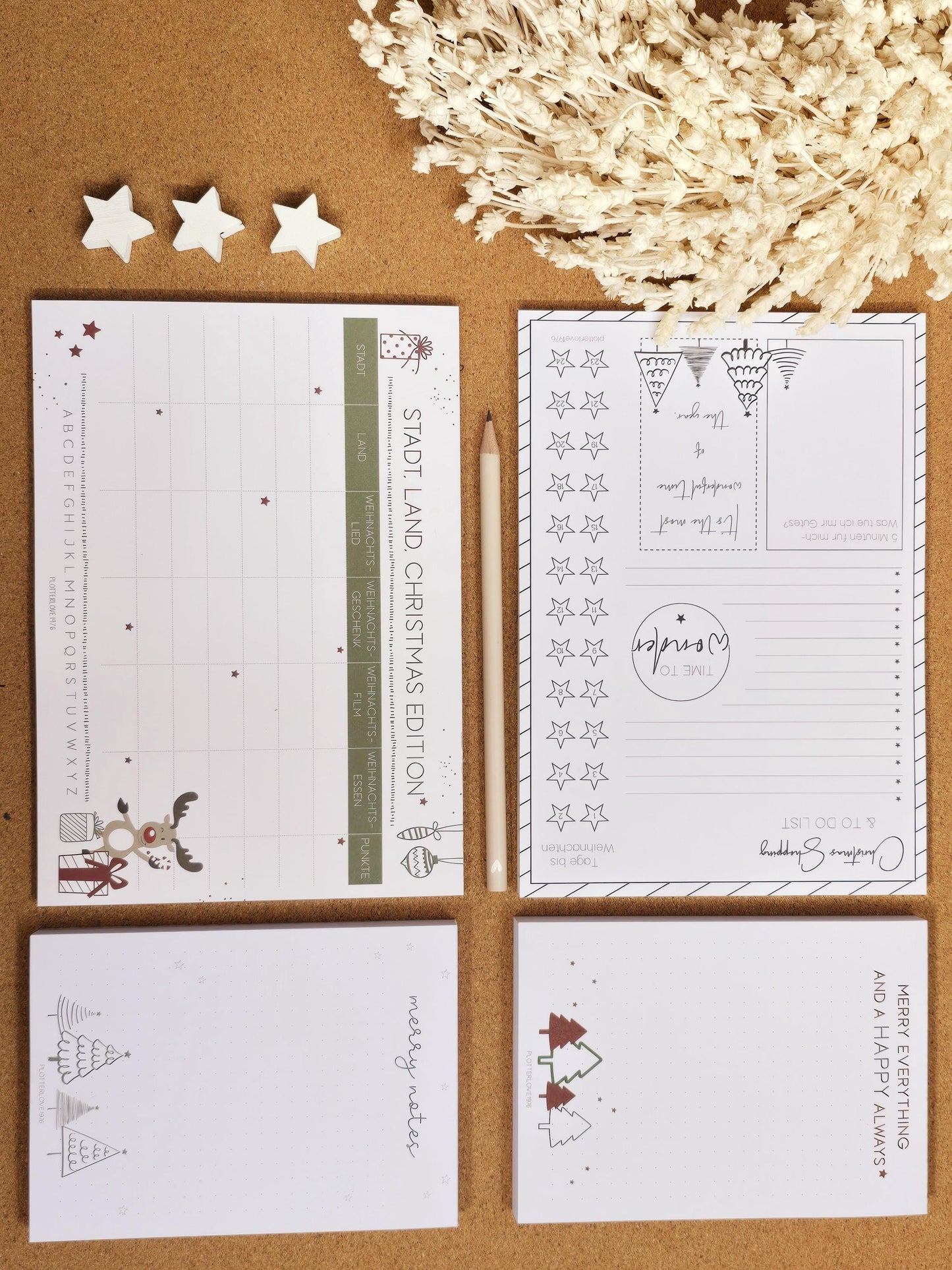 Notizblock "Merry Notes" / Weihnachten / Advent / Wichtelgeschenk / Nikolaus / Adventskalender/ A6 / 100 Blatt