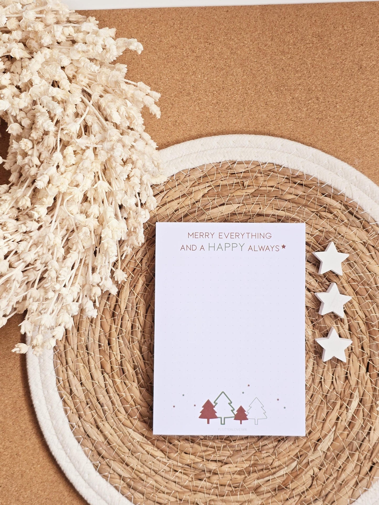 Notizblock "Merry everything and a happy always" / Weihnachten / Advent / Wichtelgeschenk / Nikolaus / Adventskalender/ A6 / 100 Blatt