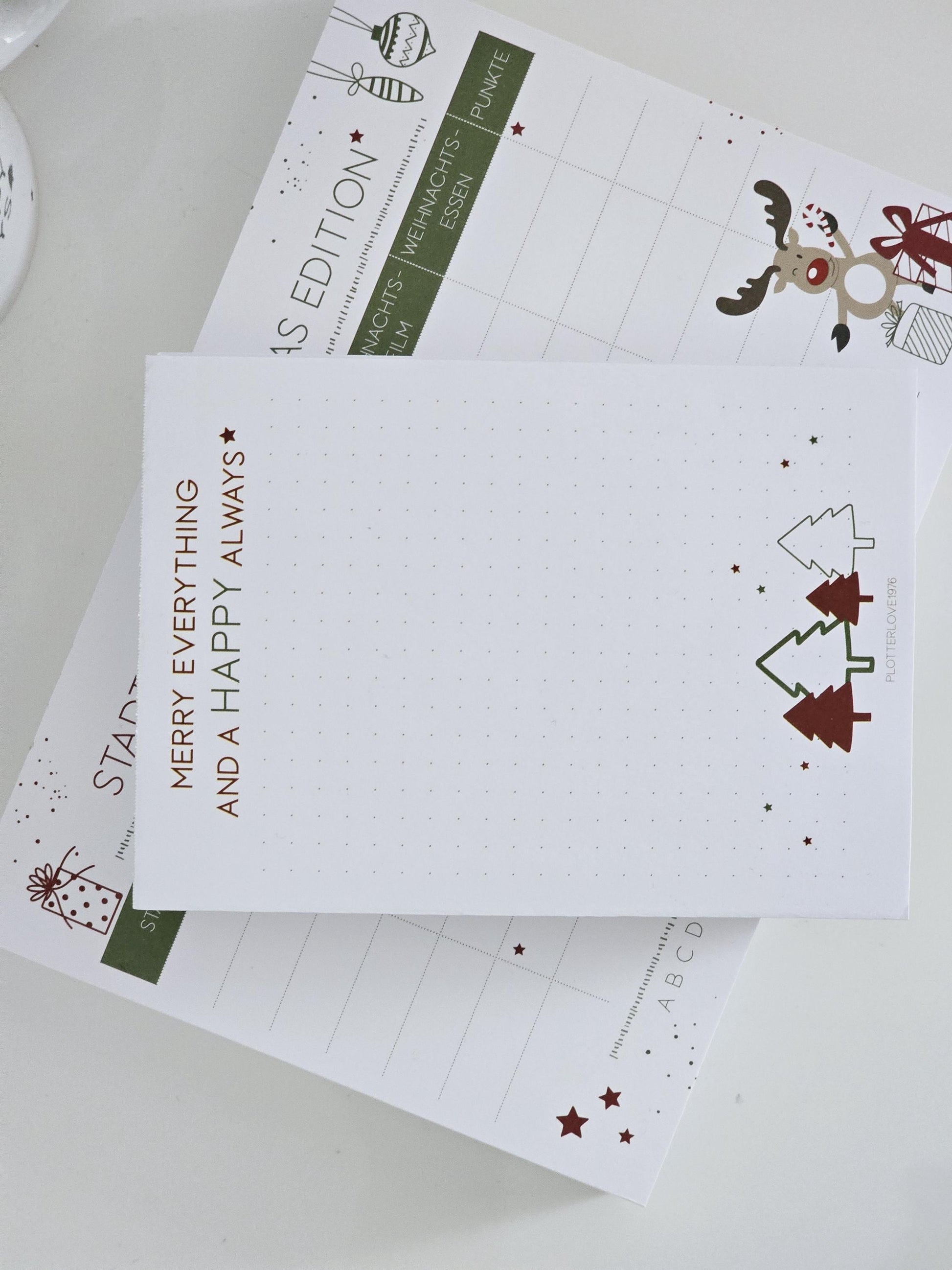 Notizblock "Merry everything and a happy always" / Weihnachten / Advent / Wichtelgeschenk / Nikolaus / Adventskalender/ A6 / 100 Blatt