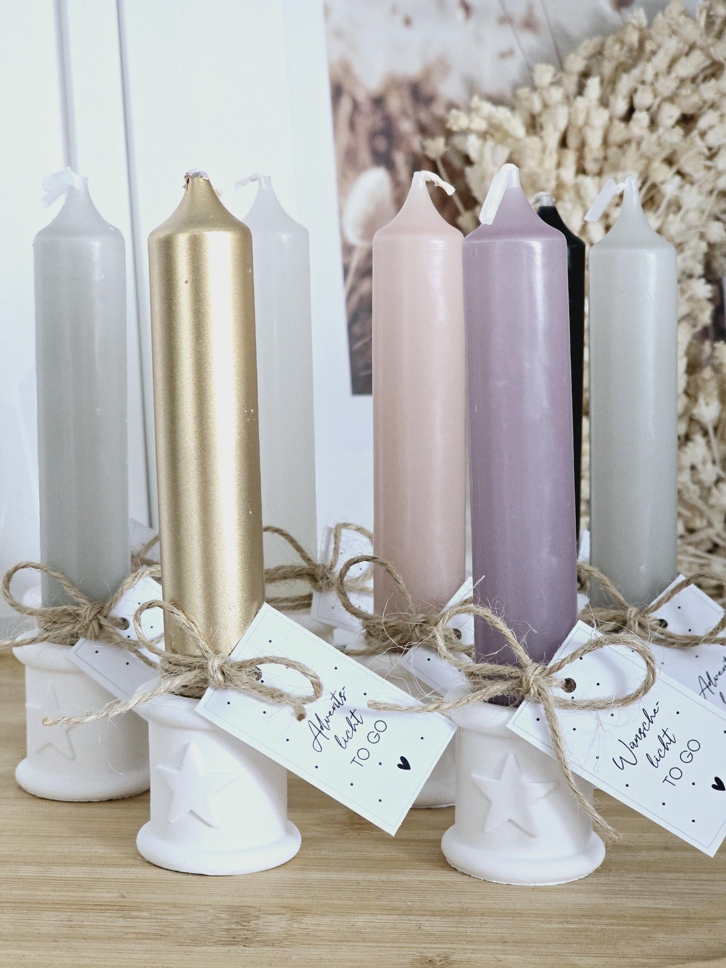 Adventslicht to go / Wünschelicht / Kleinigkeit / Wichtelgeschenk / Mitbringsel / Adventskalender / Kerze / Stern