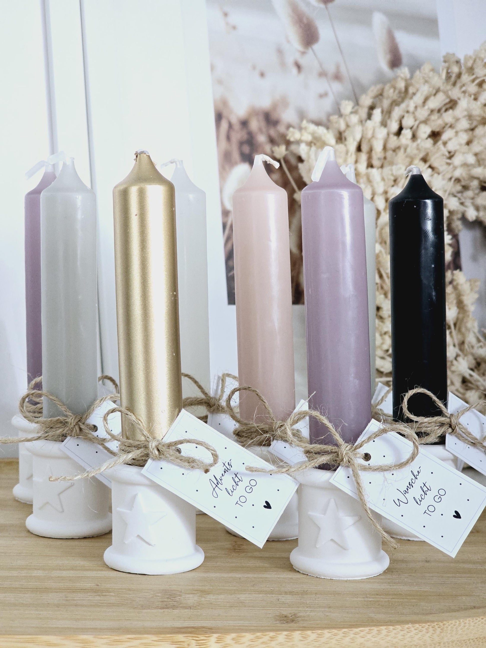 Adventslicht to go / Wünschelicht / Kleinigkeit / Wichtelgeschenk / Mitbringsel / Adventskalender / Kerze / Stern