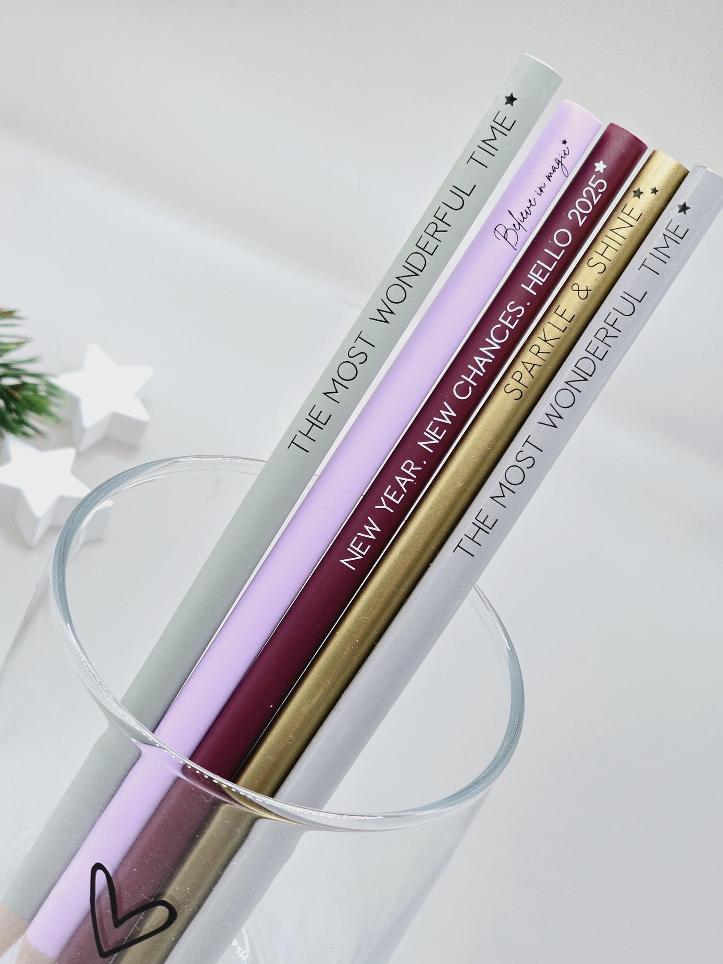 Bleistift Weihnachten / Silvester / Advent / Wichtelgeschenk / Nikolaus / Adventskalender/ 4 Motive / 5 Farben