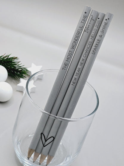 Bleistift Weihnachten / Silvester / Advent / Wichtelgeschenk / Nikolaus / Adventskalender/ 4 Motive / 5 Farben