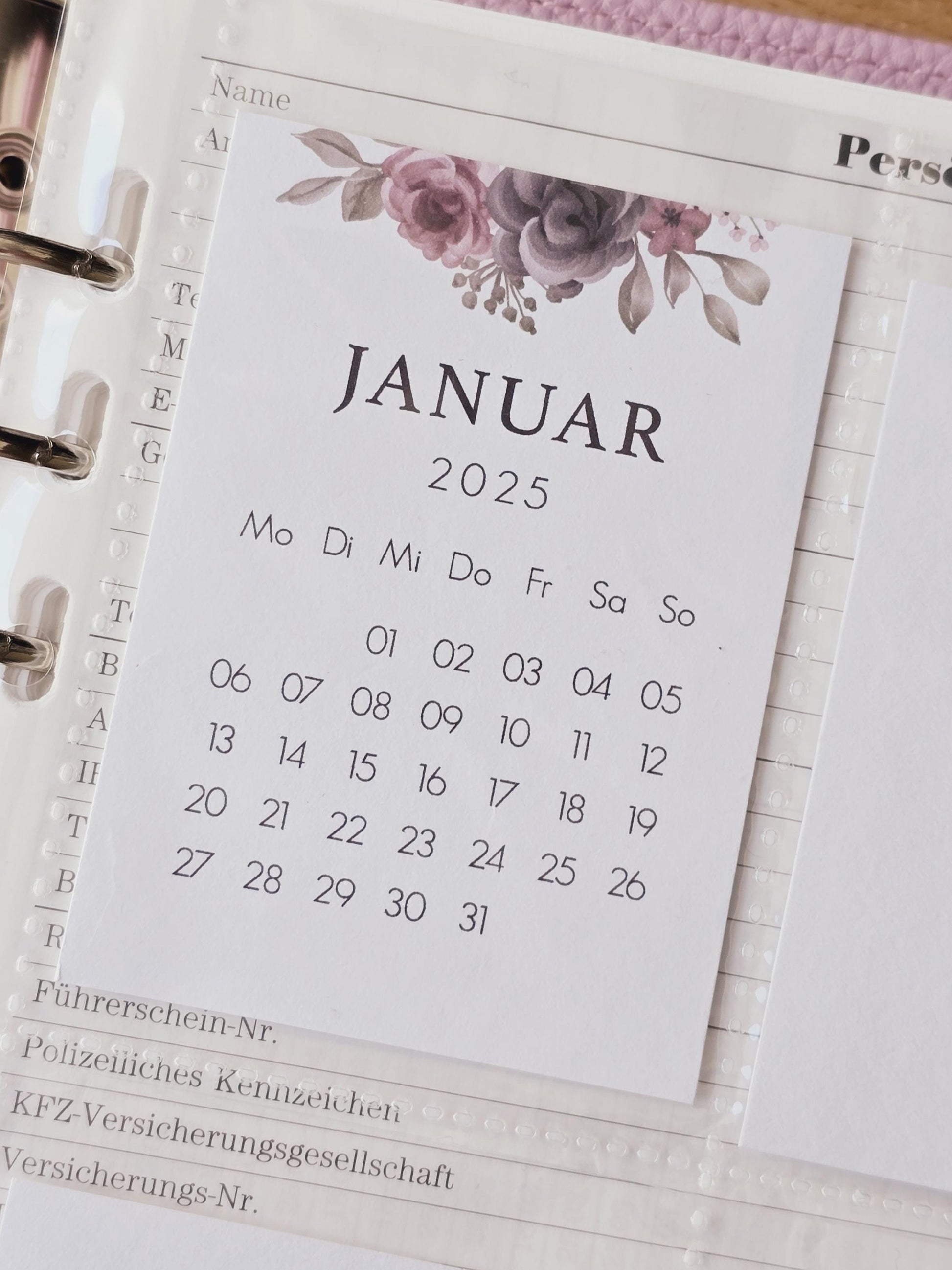 Kalender 2025 / A6 Planer / Bilder / Hülle / Kalendarium / Karten / Flower