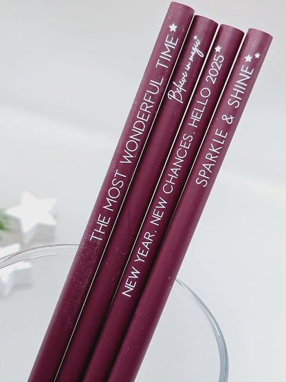 Bleistift Weihnachten / Silvester / Advent / Wichtelgeschenk / Nikolaus / Adventskalender/ 4 Motive / 5 Farben