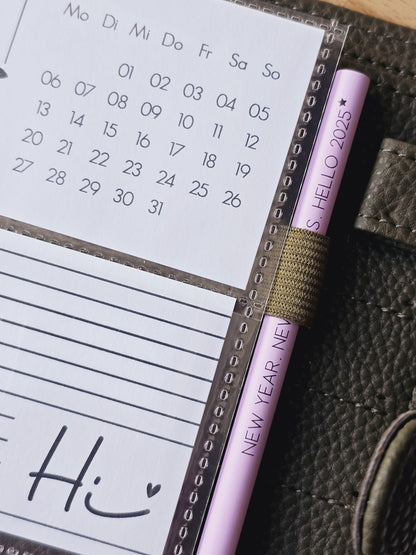 Kalender 2025 / A6 Planer / Bilder / Hülle / Kalendarium / Karten / schwarz-weiß
