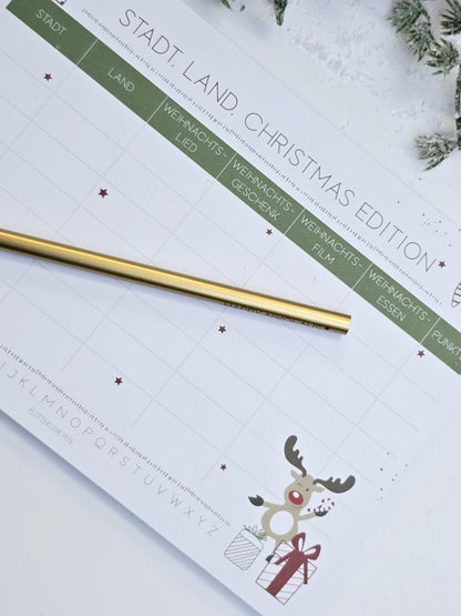 Notizblock "Stadt, Land-Christmas Edition" / Weihnachten / Advent / Wichtelgeschenk / Nikolaus / Adventskalender/ Spiel / A5 / 50 Blatt