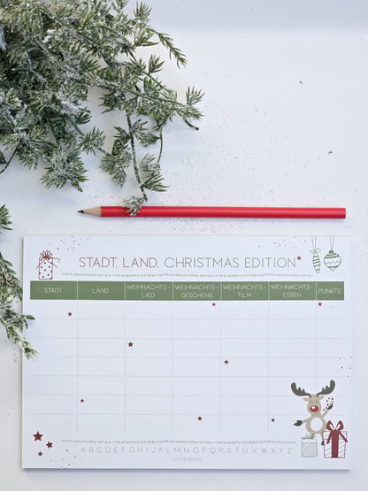 Notizblock "Stadt, Land-Christmas Edition" / Weihnachten / Advent / Wichtelgeschenk / Nikolaus / Adventskalender/ Spiel / A5 / 50 Blatt