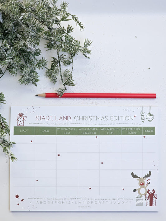 Notizblock "Stadt, Land-Christmas Edition" / Weihnachten / Advent / Wichtelgeschenk / Nikolaus / Adventskalender/ Spiel / A5 / 50 Blatt
