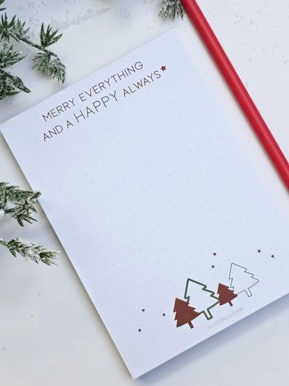 Notizblock "Merry everything and a happy always" / Weihnachten / Advent / Wichtelgeschenk / Nikolaus / Adventskalender/ A6 / 100 Blatt