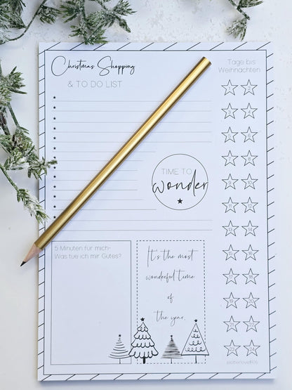 Notizblock "Most wonderful time" / Weihnachten / Advent / Wichtelgeschenk / Nikolaus / Adventskalender/ A5 / 100 Blatt