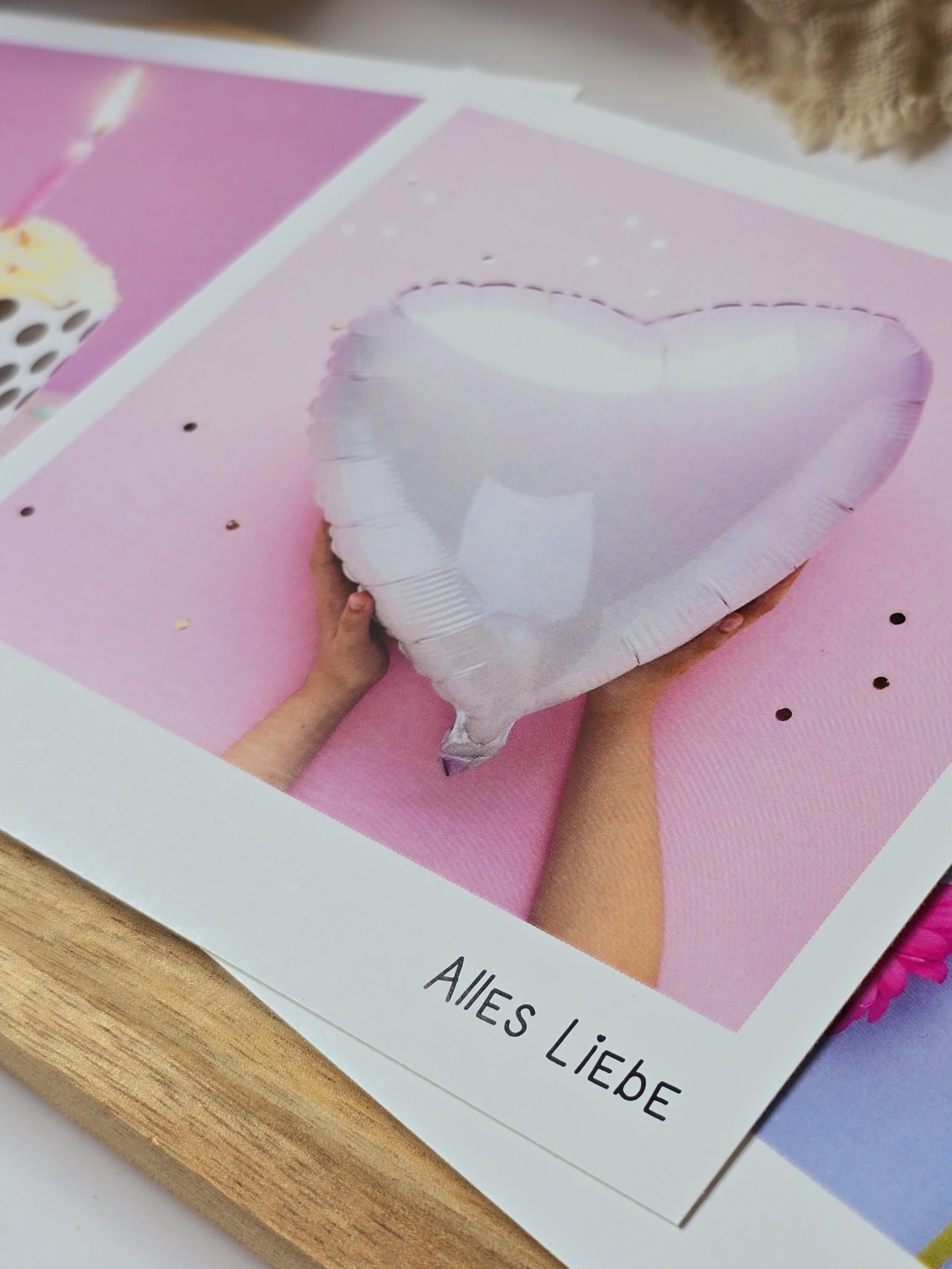Postkarte Alles Liebe / Umschlag / quadratisch / Kleinigkeit / Geschenk / Geburtstag / Genesung / Abschied