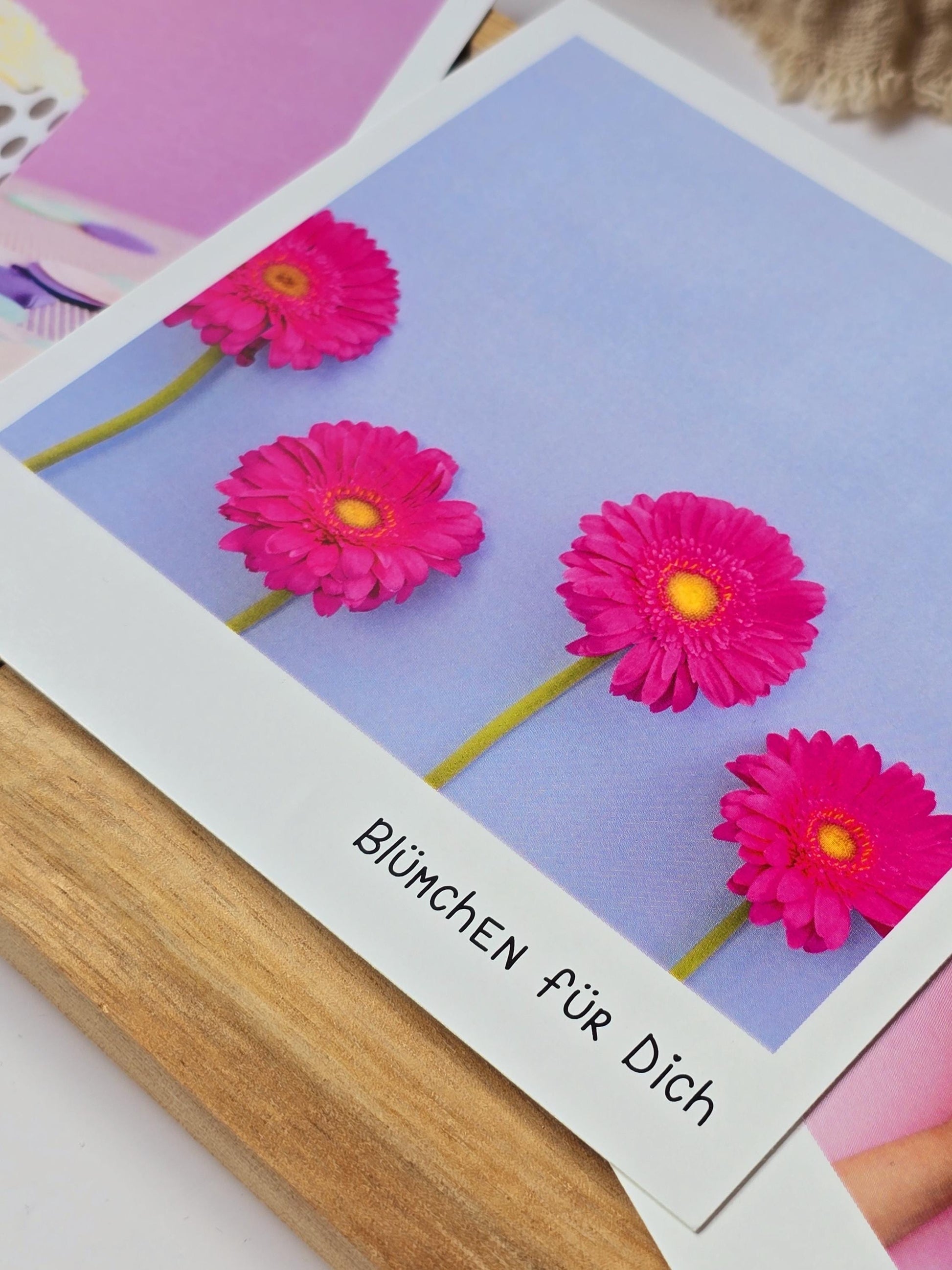 Postkarte Blümchen für Dich / Umschlag / quadratisch / Kleinigkeit / Geschenk / Geburtstag / Genesung / Abschied