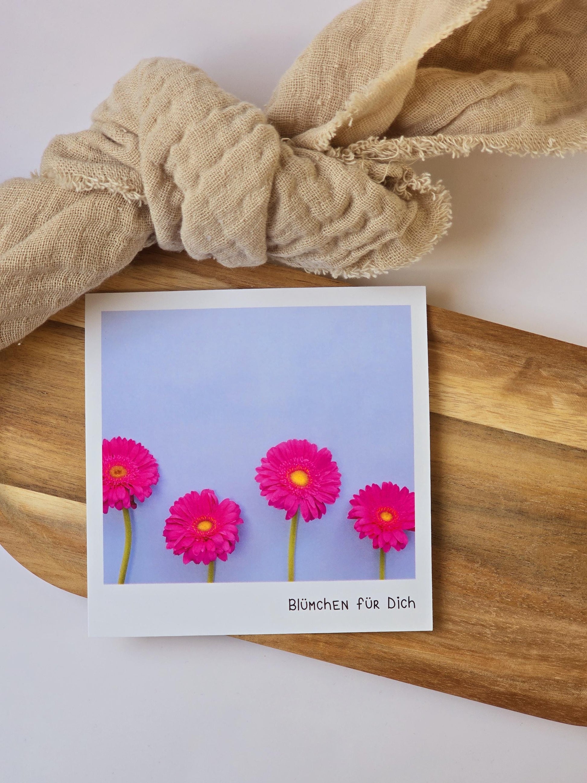 Postkarte Blümchen für Dich / Umschlag / quadratisch / Kleinigkeit / Geschenk / Geburtstag / Genesung / Abschied