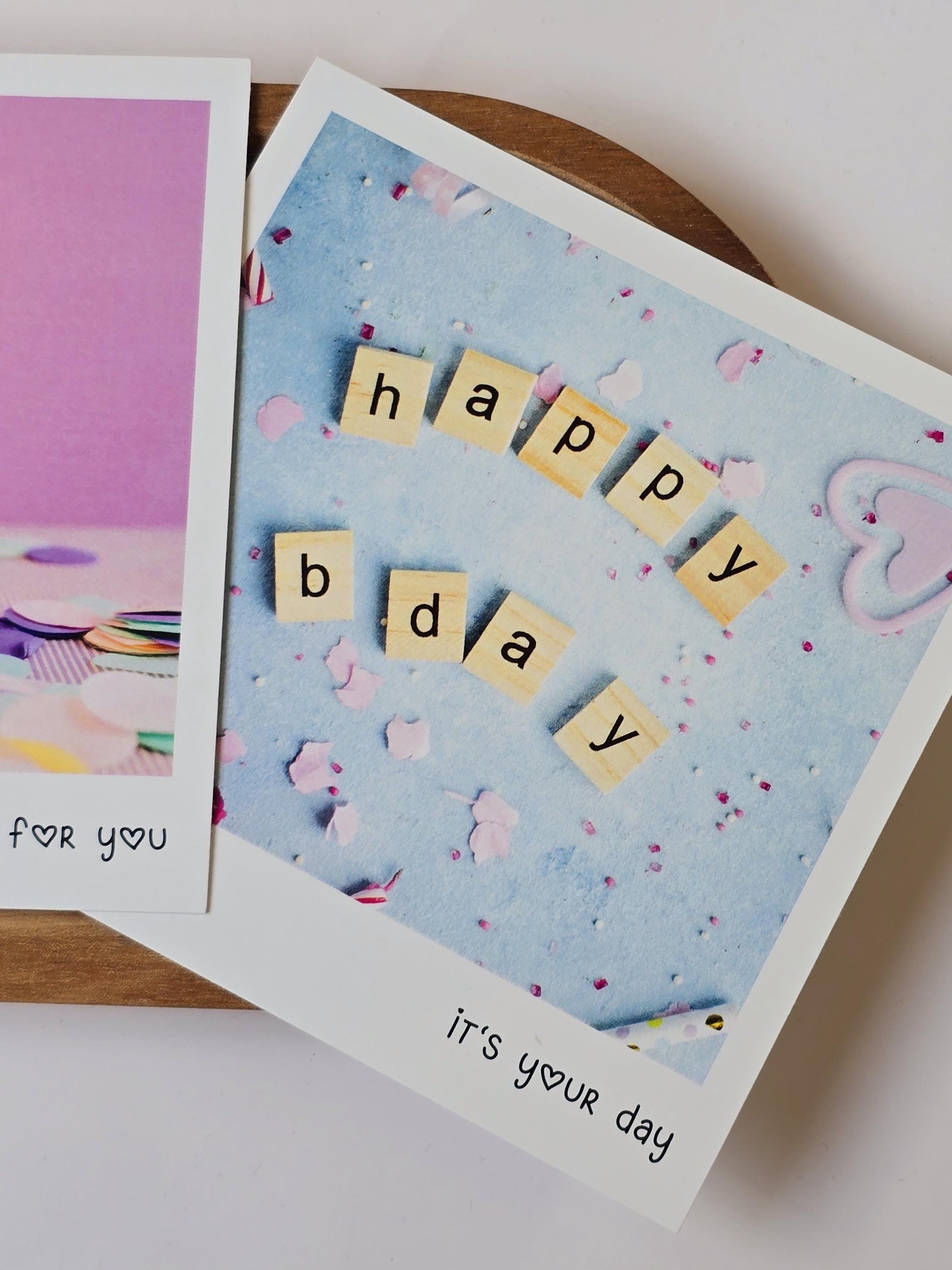 Postkarte Happy Birthday / Umschlag / quadratisch / Kleinigkeit / Geschenk / Geburtstag / Genesung / Abschied
