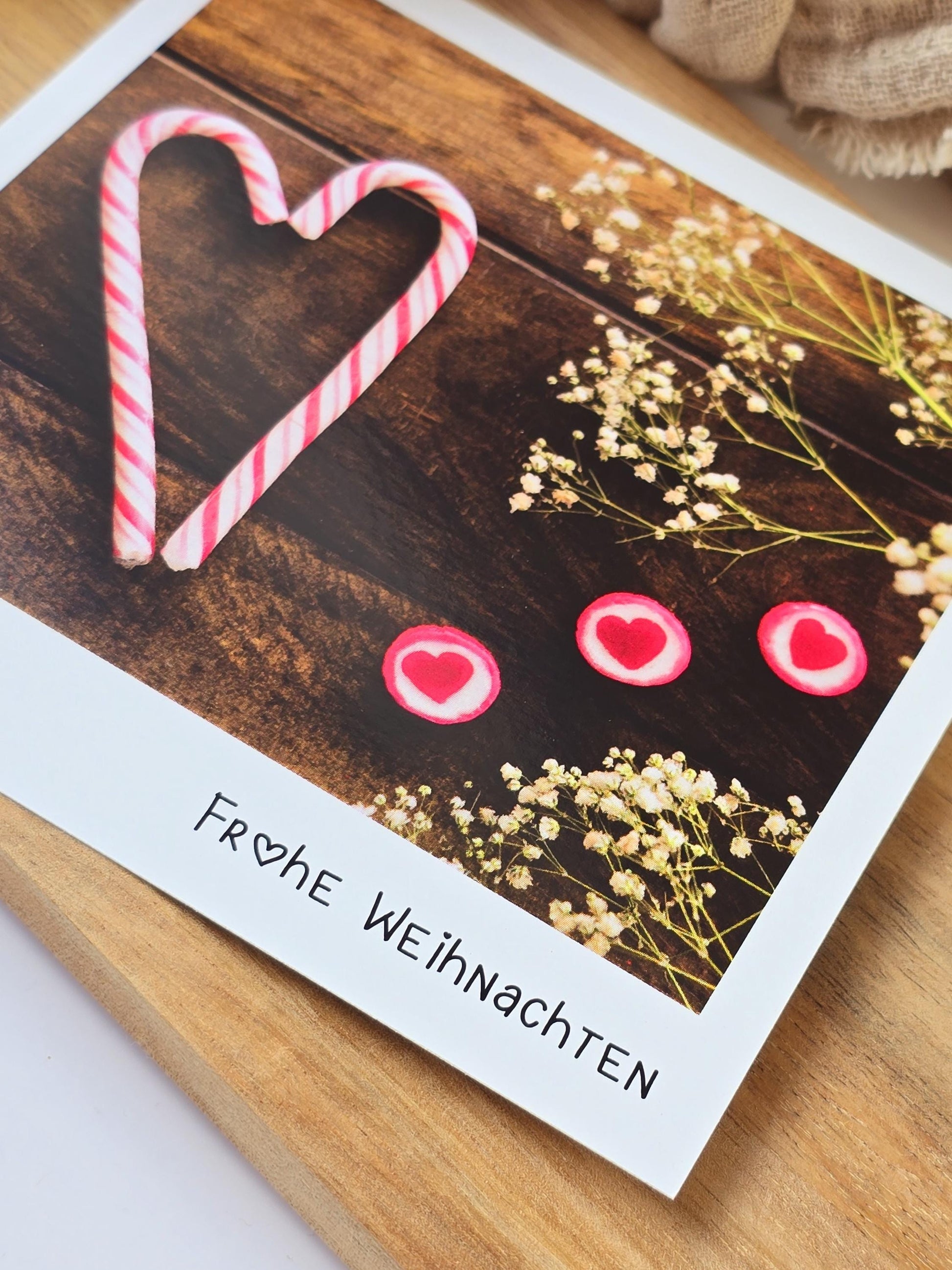 Postkarte Frohe Weihnachten / Umschlag / quadratisch / Kleinigkeit / Geschenk / Nikolaus /Weihnachten / Advent / Wichtelgeschenk