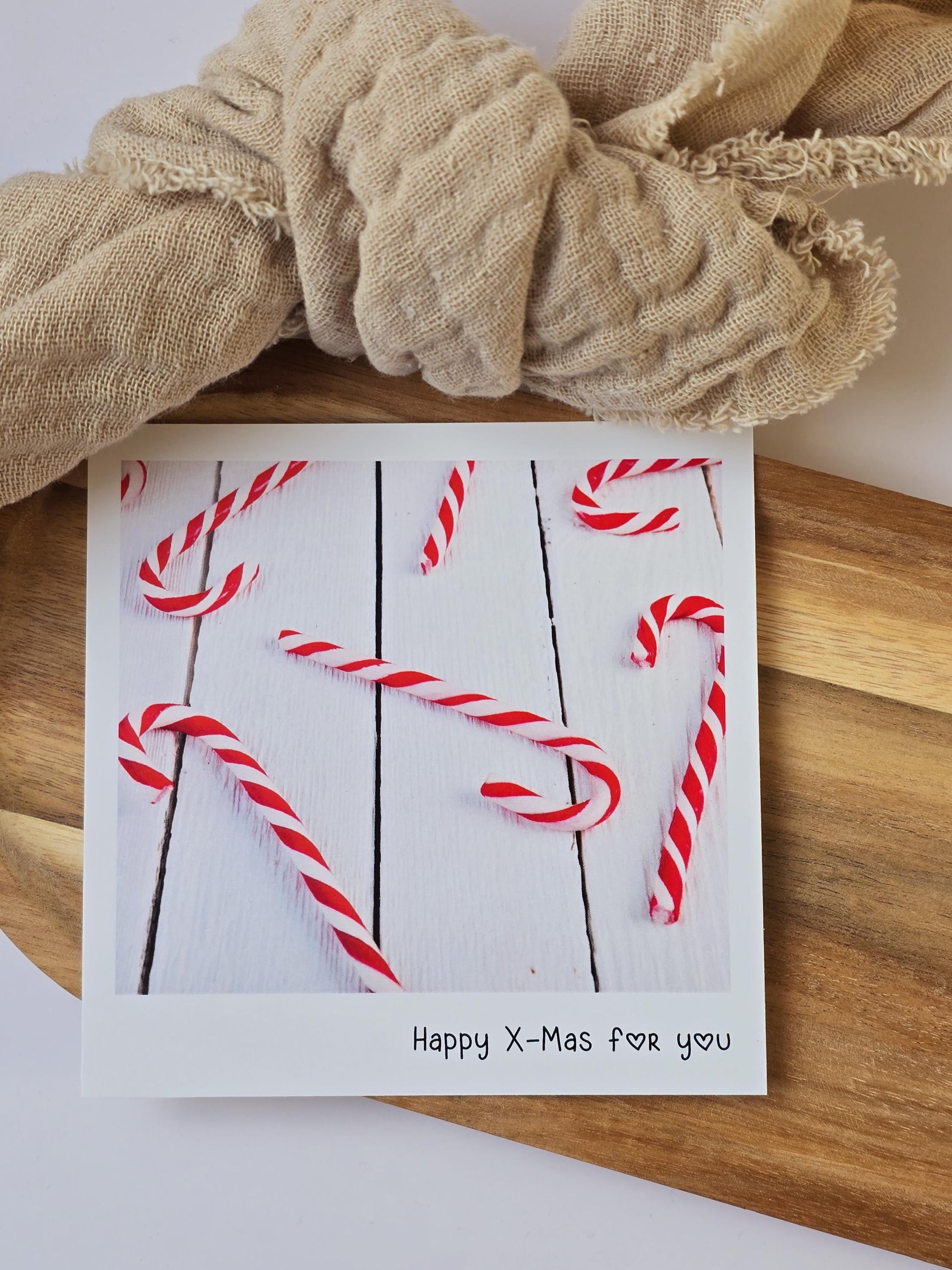 Postkarte Happy X-Mas for you / Umschlag / quadratisch / Kleinigkeit / Geschenk / Weihnachten / Adventskalender / Wichtelgeschenk