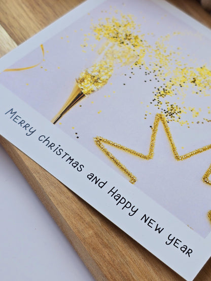 Postkarte Merry Christmas / Umschlag / quadratisch / Kleinigkeit / Geschenk / Geburtstag / Weihnachten / Silvester / Wichtelgeschenk