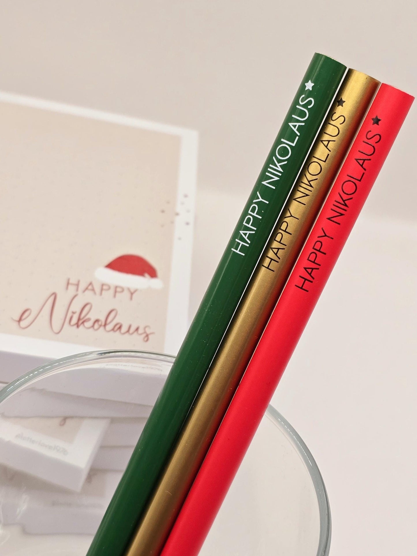 Bleistift Nikolaus / Kugelschreiber / Advent / Wichtelgeschenk / Weihnachten/ Adventskalender / 3 Farben