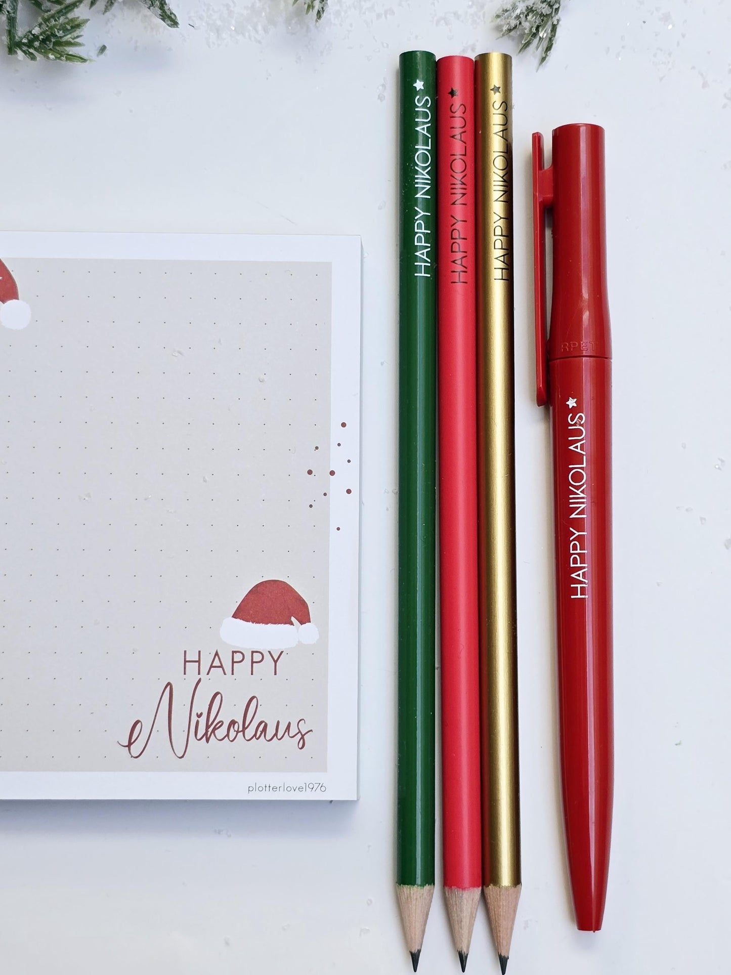 Notizblock "Happy Nikolaus" / Weihnachten / Advent / Wichtelgeschenk / Nikolaus / Adventskalender/ 105 × 105 / 100 Blatt